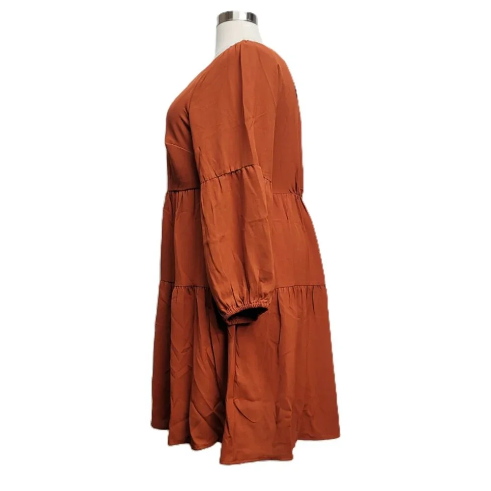 NWT Pinup Fashion Long Sleeve Babydoll Tunic Tiered Dress 18W